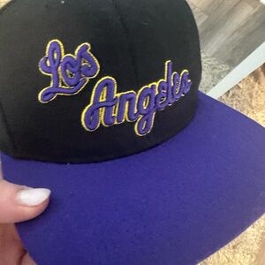 NBA Black and Purple Lakers Hat and T-Shirt